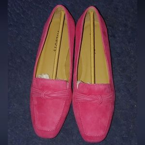 Women's suede loafer shoe